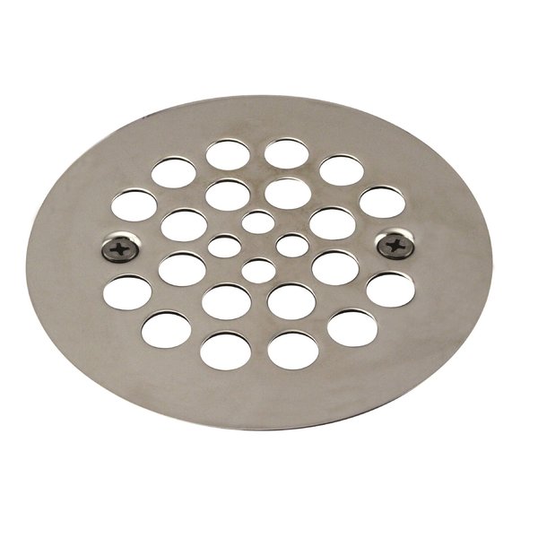 Westbrass 4-1/4" O.D. Shower Strainer Plastic-Oddities Style in Polished Nickel D3193-05